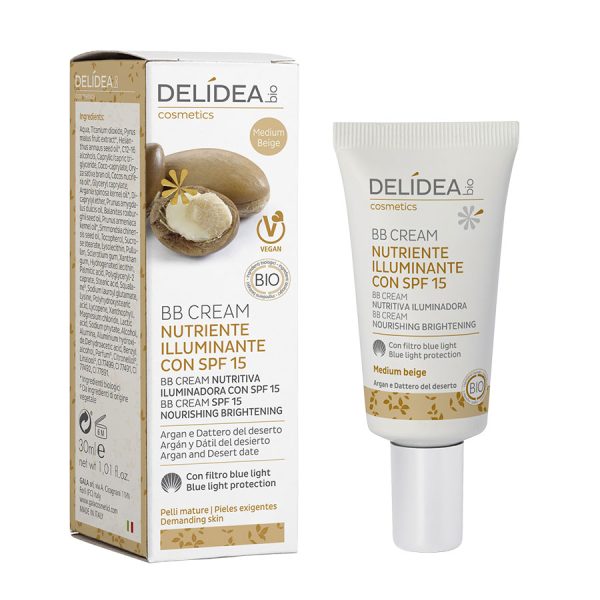 DELIDEA Argan e Dattero – BB Cream Nutriente Illuminante SPF 15 Medium Beige