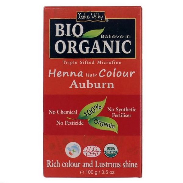 INDUS VALLEY Henna Hair Colour Auburn - Tinta Biologica Naturale Castano Ramato