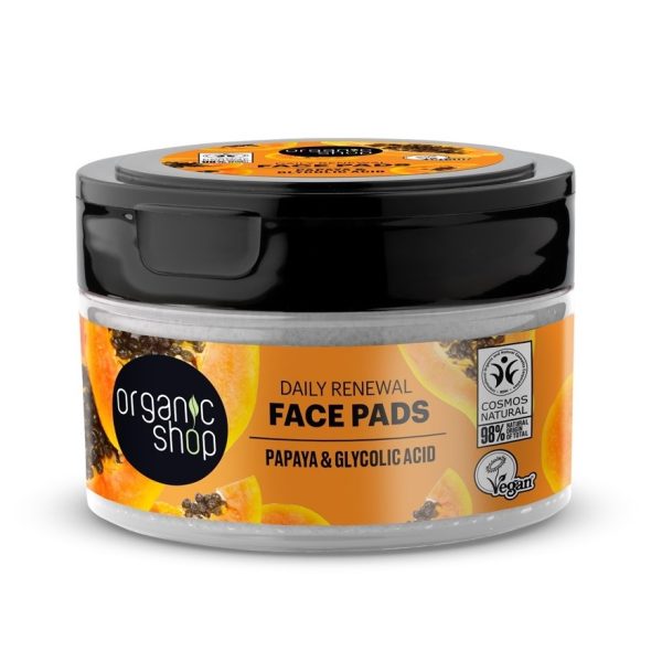 ORGANIC SHOP Papaya & Glycolic Acid – Daily Renewal Face Pads