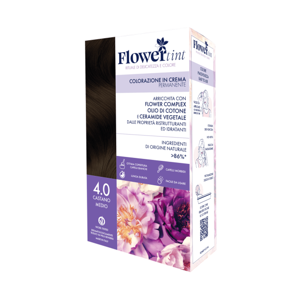 FLOWERTINT-Colorazione-in-Crema-Permanente-4.00-Castano-Medi