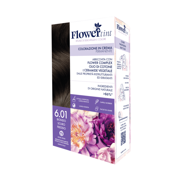 FLOWERTINT Colorazione in Crema Permanente 6.01 Biondo Scuro Freddo