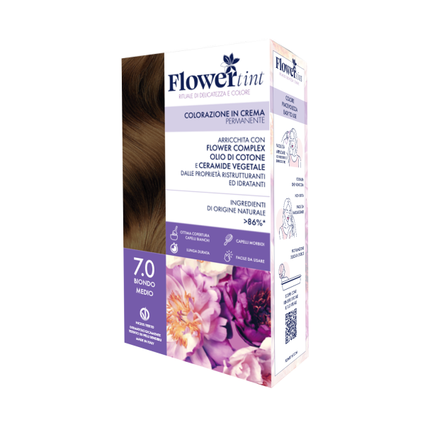 FLOWERTINT Colorazione in Crema Permanente 7.0 Biondo Medio