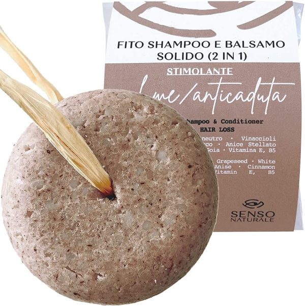 SENSO NATURALE Fito Shampoo e Balsamo Solido 2 in 1 Stimolante
